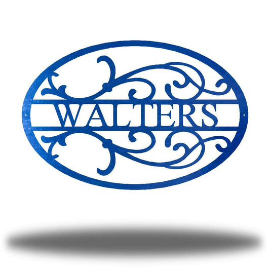 Riverside Designs-Oval Scroll Monogram-Metal Wall Art Décor