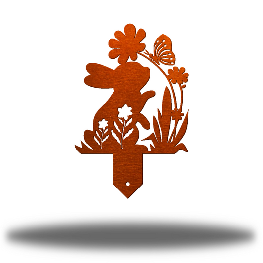 Riverside Designs-Rabbit Garden Stake 1-Metal Wall Art Décor