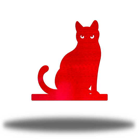 Riverside Designs-Sitting Cat Stand-Metal Wall Art Décor