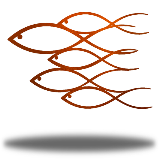 Riverside Designs-Abstract School of Fish-Metal Wall Art Décor