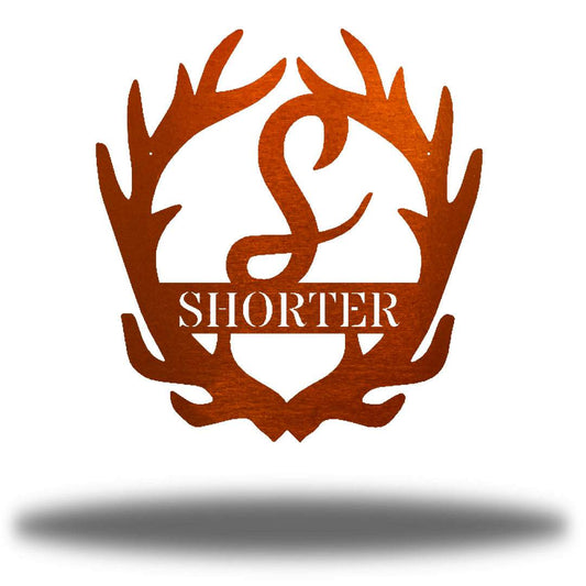 Riverside Designs-Antler Monogram-Metal Wall Art Décor