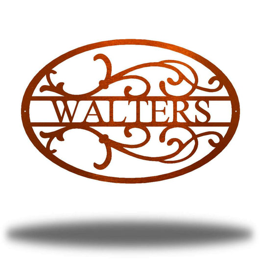 Riverside Designs-Oval Scroll Monogram-Metal Wall Art Décor