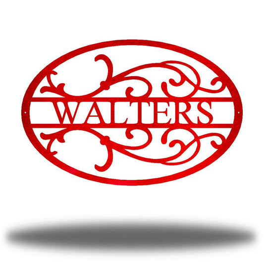 Riverside Designs-Oval Scroll Monogram-Metal Wall Art Décor