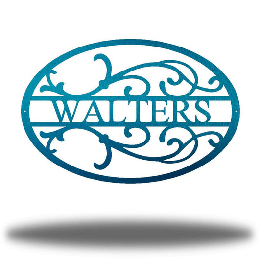 Riverside Designs-Oval Scroll Monogram-Metal Wall Art Décor