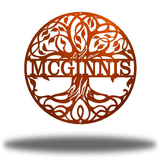 Riverside Designs-Split Tree of Life Monogram-Metal Wall Art Décor