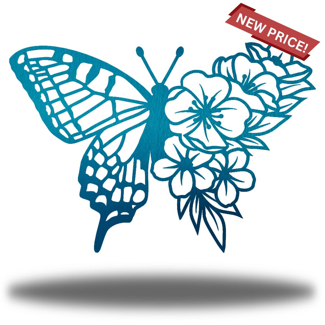 Riverside Designs-Floral Butterfly-Metal Wall Art Décor