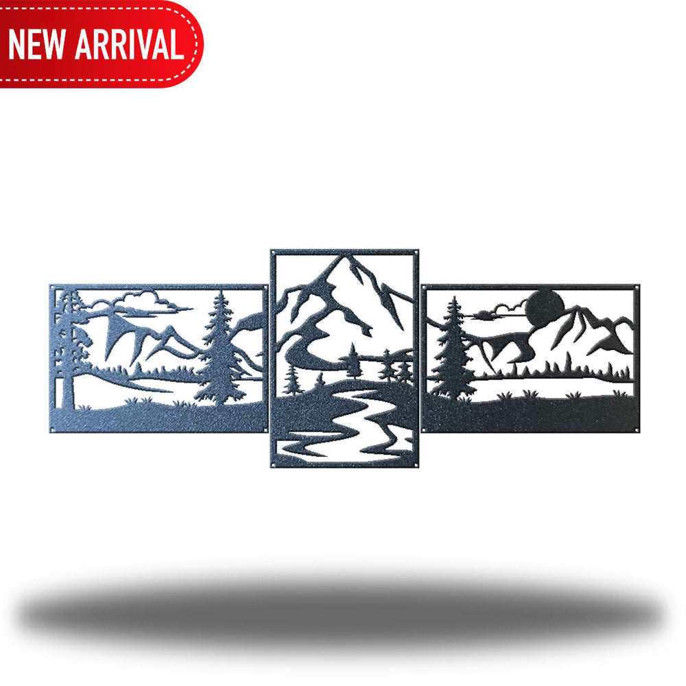 3 Section Mountain Scene