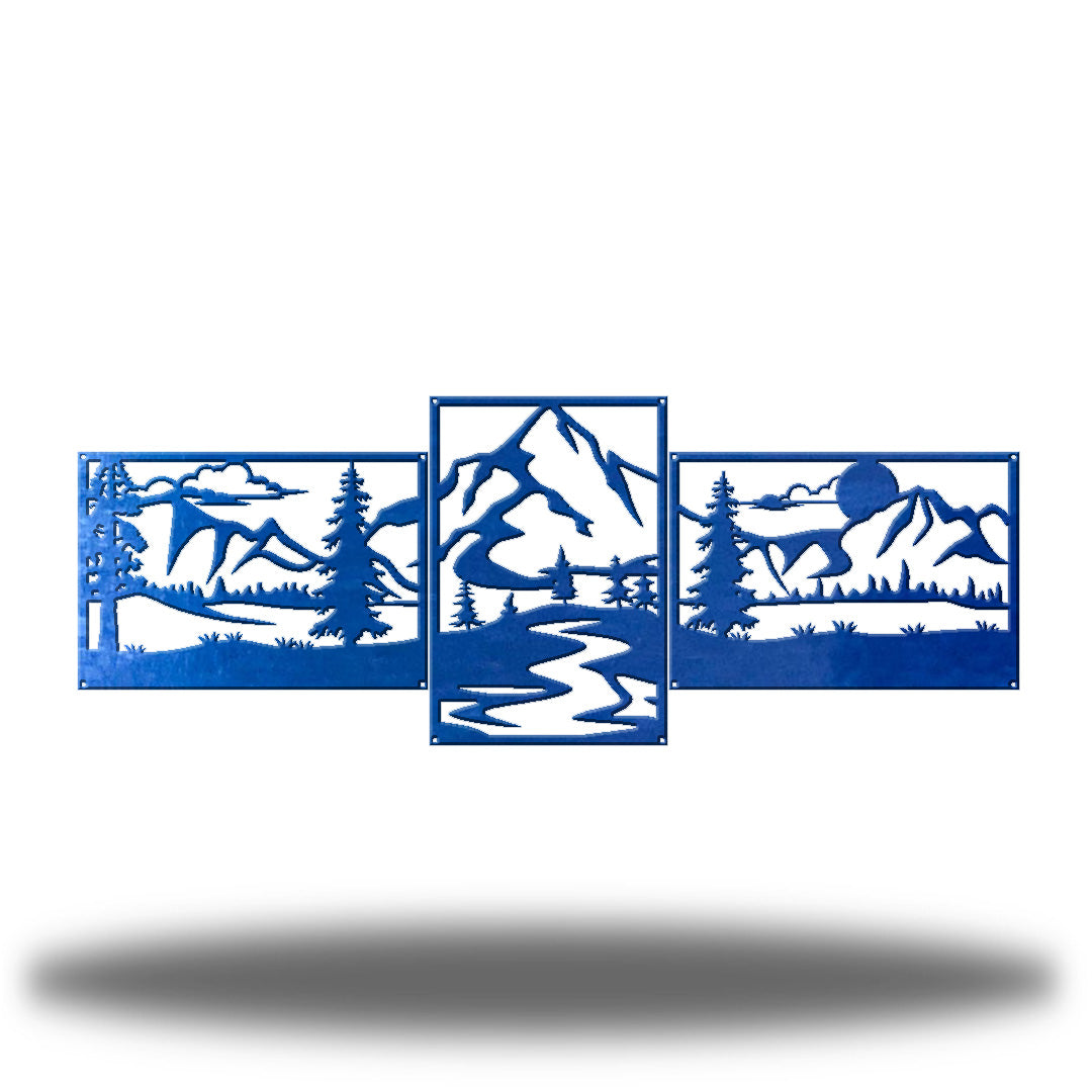 3 Section Mountain Scene