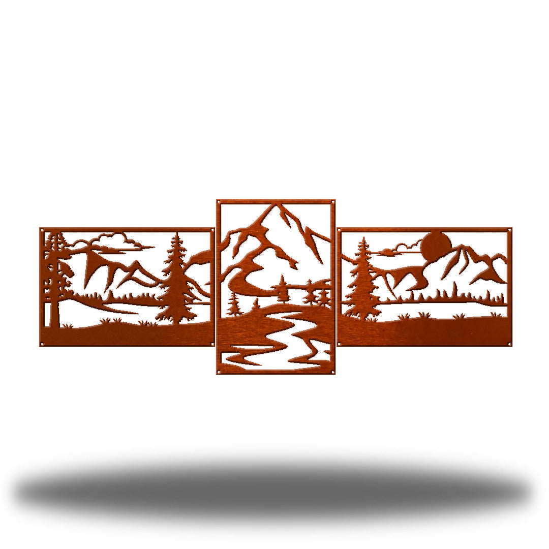 3 Section Mountain Scene