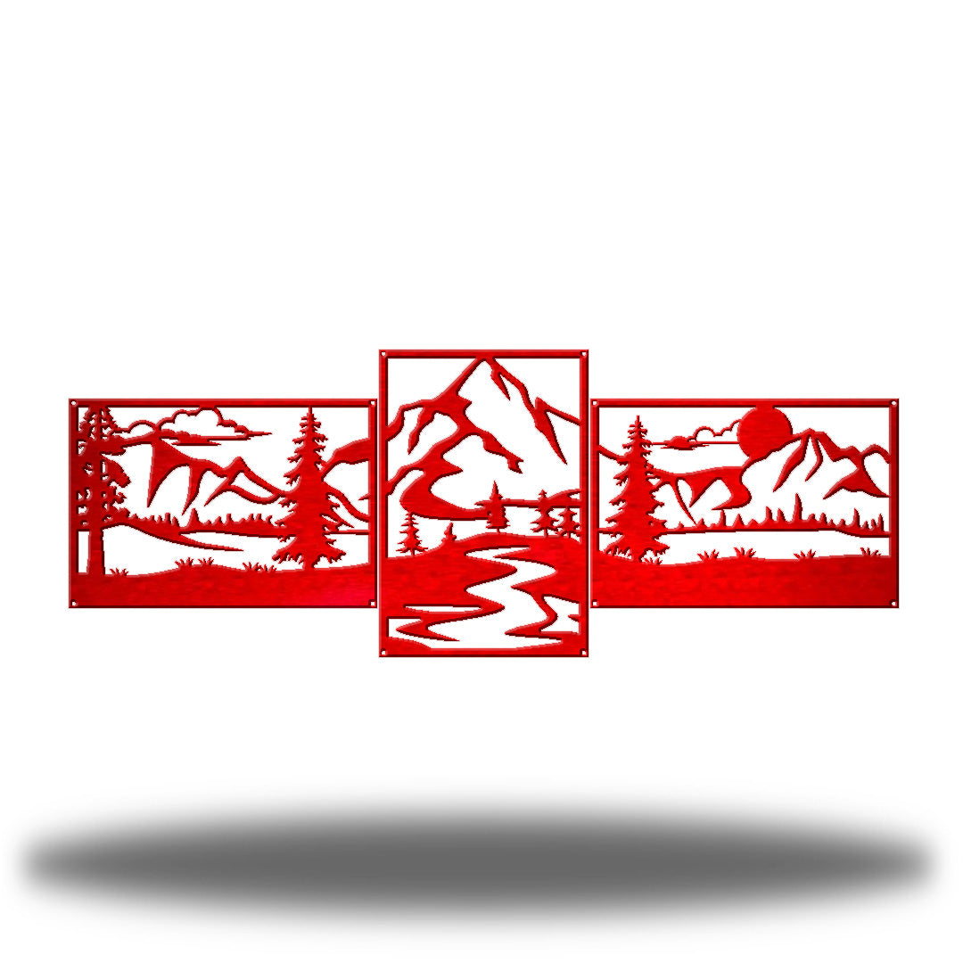 3 Section Mountain Scene