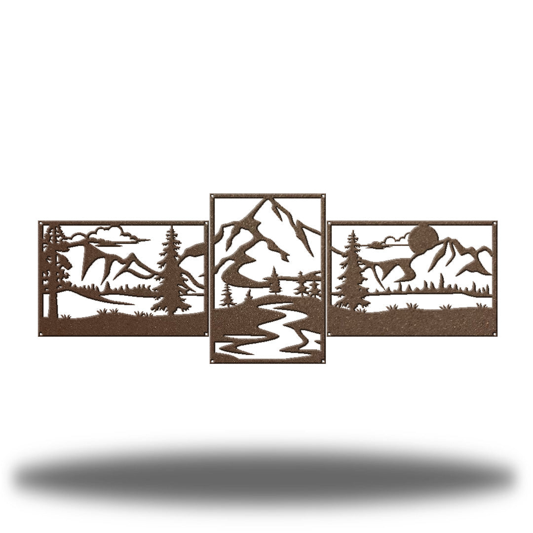 3 Section Mountain Scene