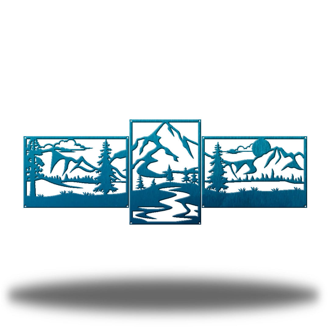 3 Section Mountain Scene