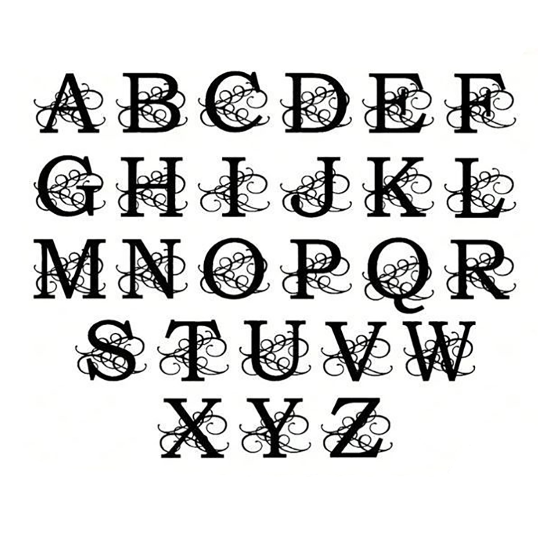 Riverside Designs-Modern Swirl Initial Monogram-Metal Wall Art Décor