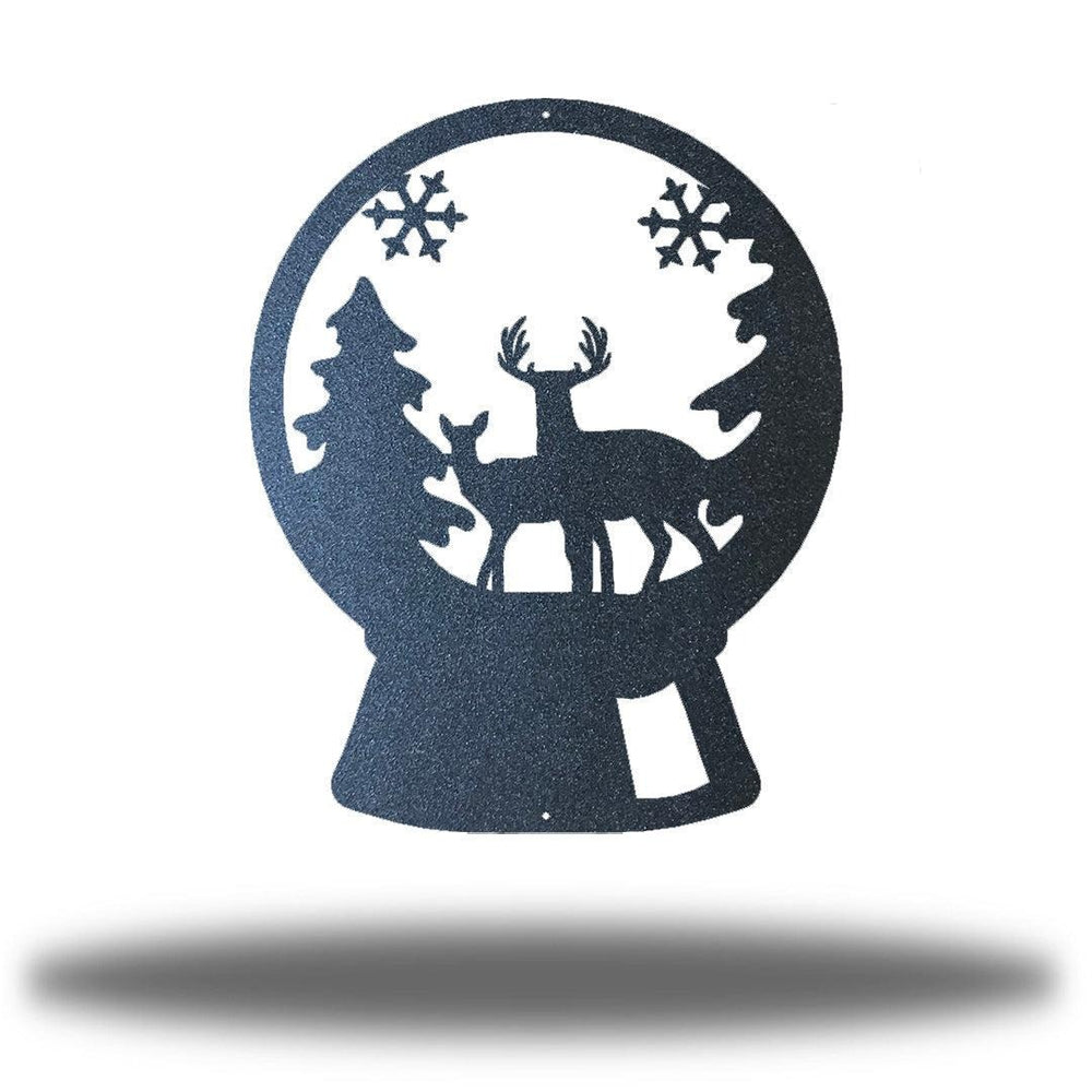 Riverside Designs-Deer Snow Globe-Metal Wall Art Décor