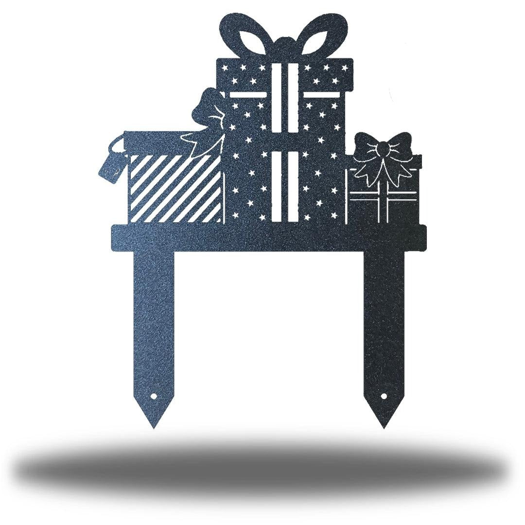 Riverside Designs-Christmas Present Stake-Metal Wall Art Décor