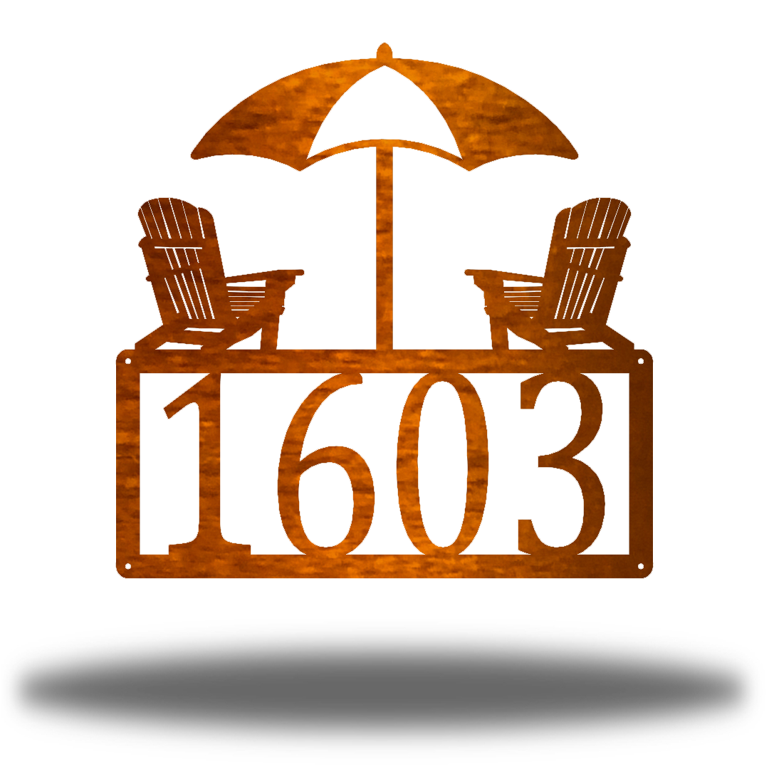 Riverside Designs-Beach Chair Address Sign-Metal Wall Art Décor
