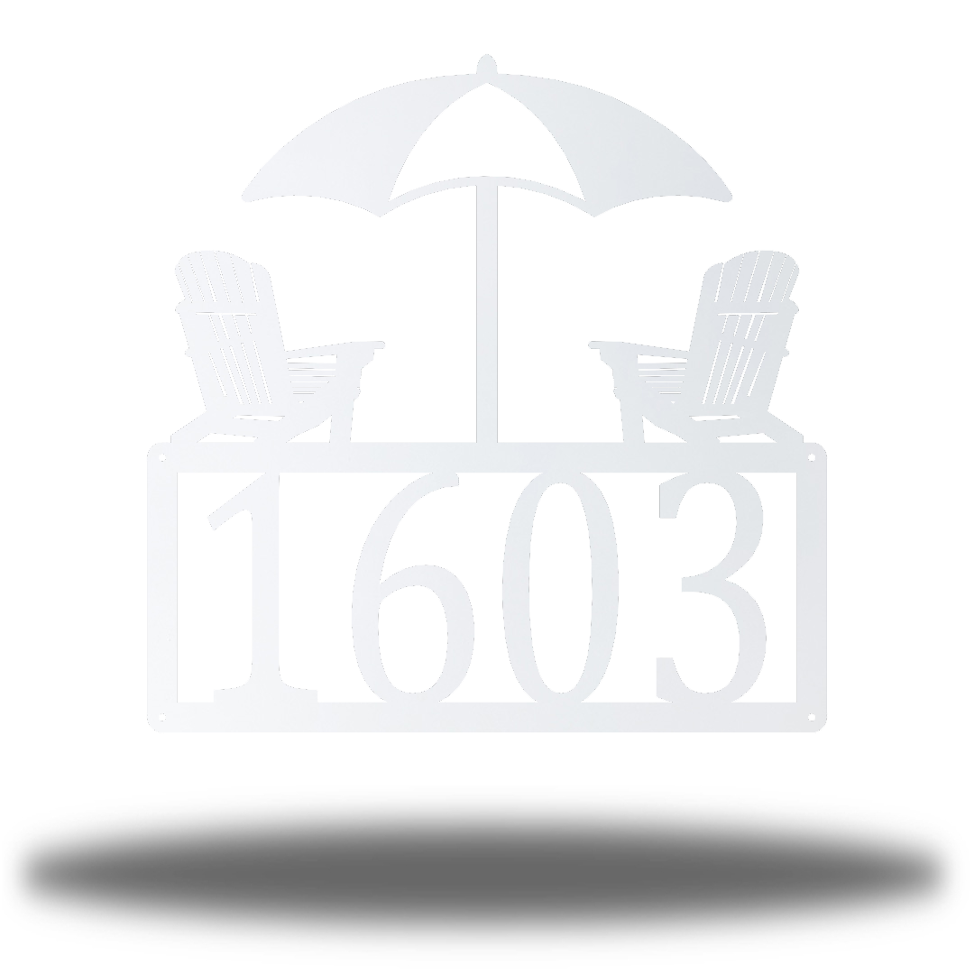 Riverside Designs-Beach Chair Address Sign-Metal Wall Art Décor
