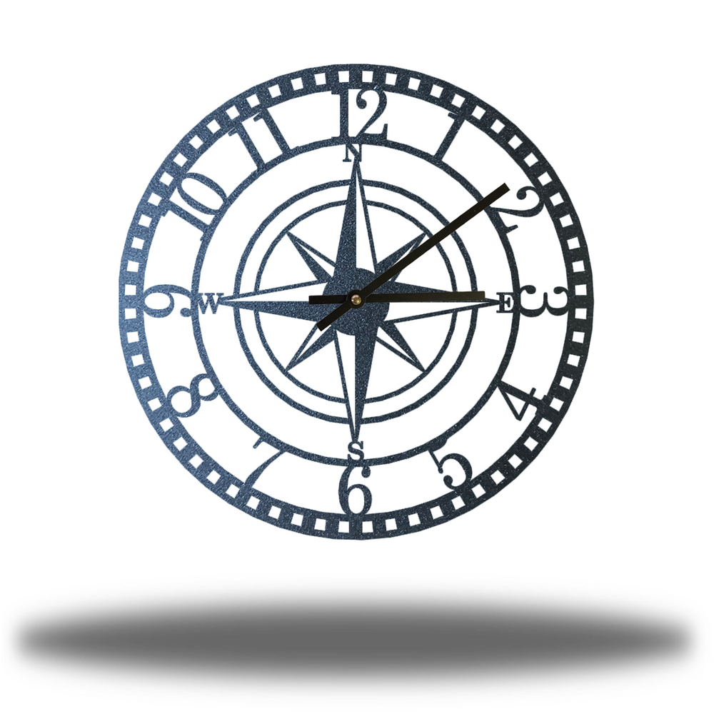 Riverside Designs-Compass Clock-Metal Wall Art Décor