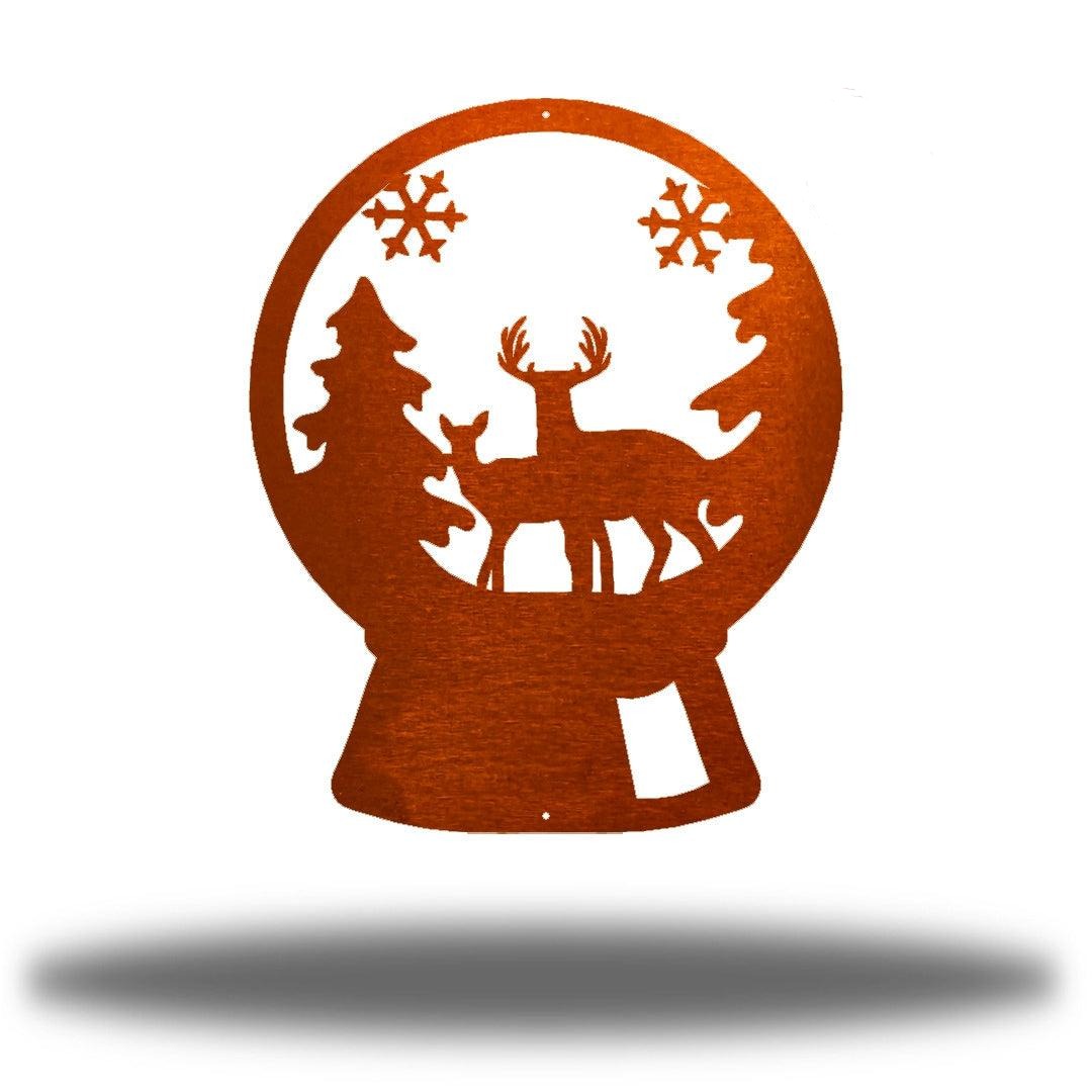 Riverside Designs-Deer Snow Globe-Metal Wall Art Décor
