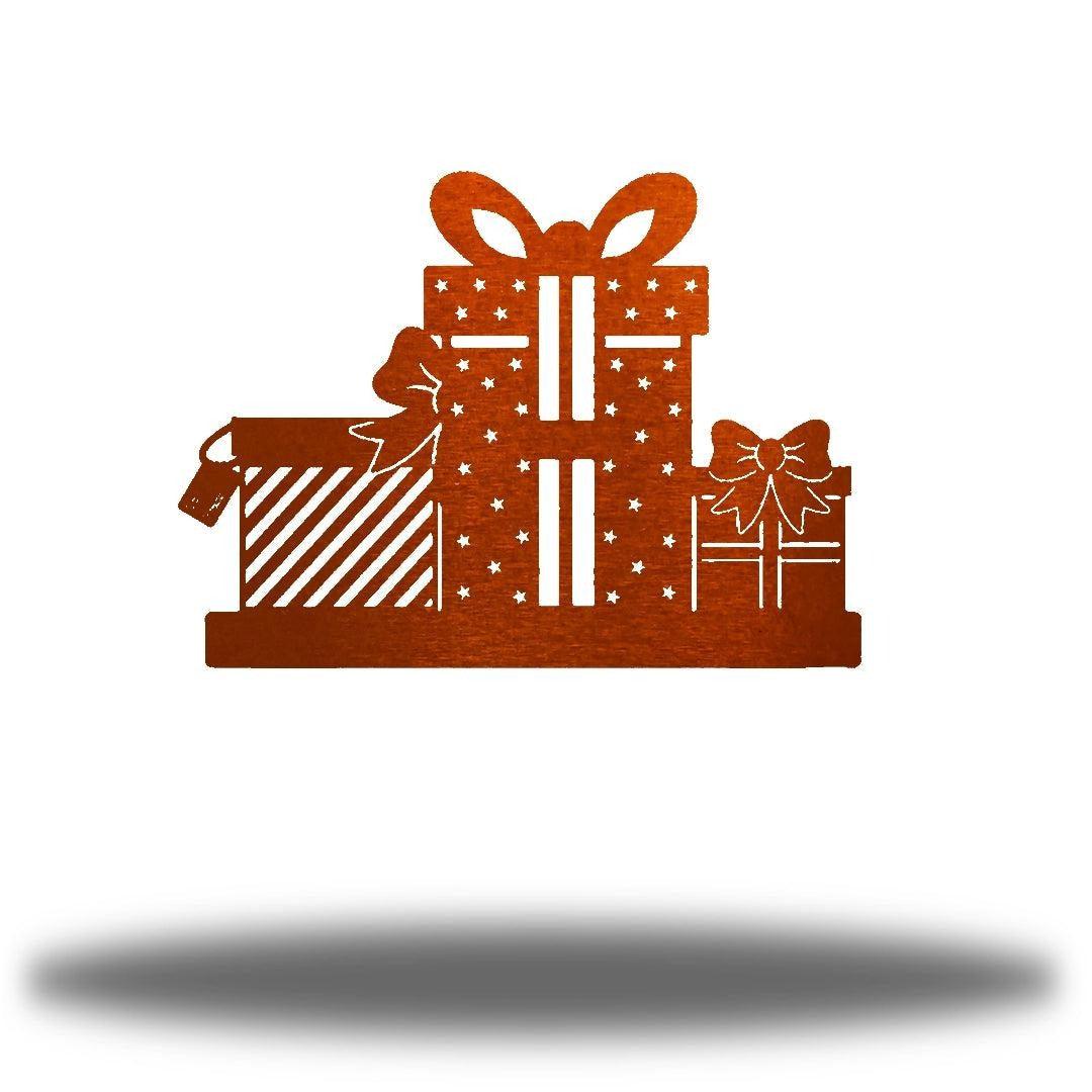 Riverside Designs-Christmas Present Stand-Metal Wall Art Décor