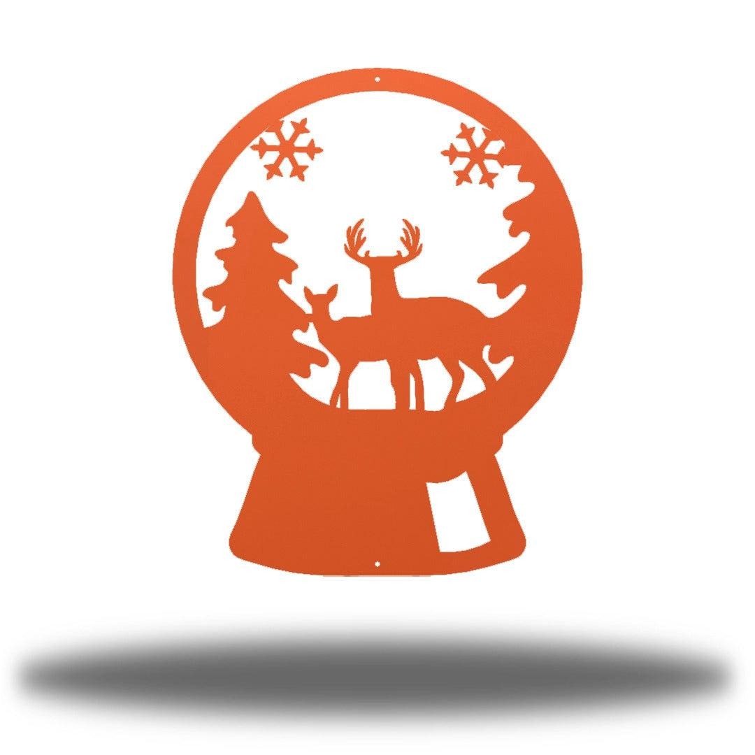 Riverside Designs-Deer Snow Globe-Metal Wall Art Décor