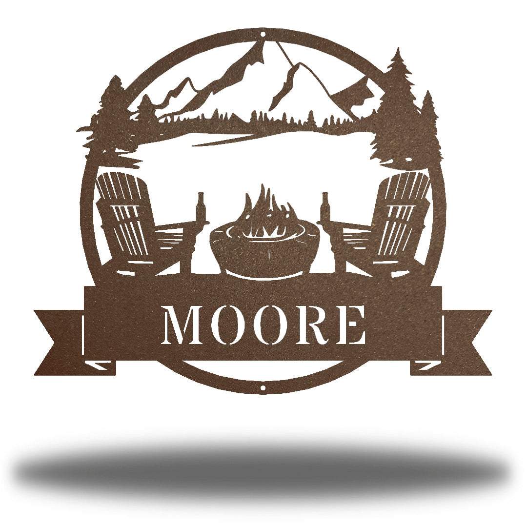 Riverside Designs-Campfire Monogram-Metal Wall Art Décor