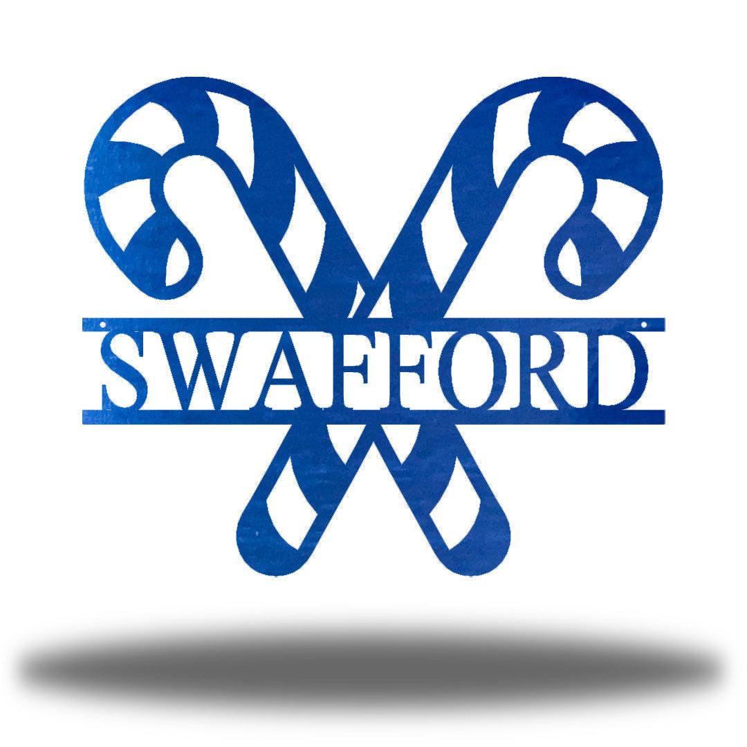 Riverside Designs-Candy Cane Monogram-Metal Wall Art Décor