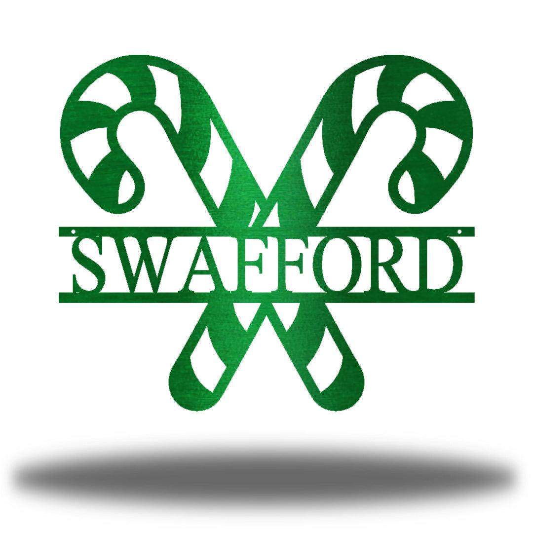 Riverside Designs-Candy Cane Monogram-Metal Wall Art Décor