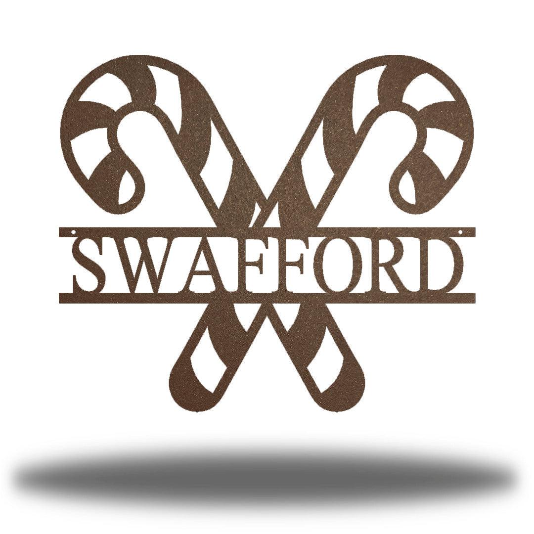 Riverside Designs-Candy Cane Monogram-Metal Wall Art Décor