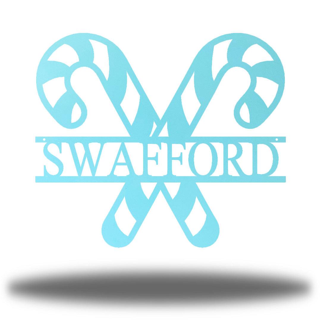 Riverside Designs-Candy Cane Monogram-Metal Wall Art Décor