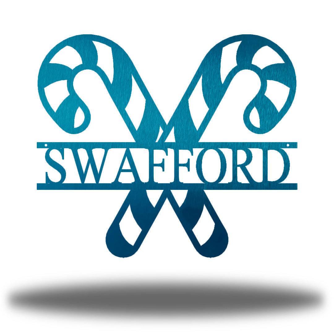 Riverside Designs-Candy Cane Monogram-Metal Wall Art Décor