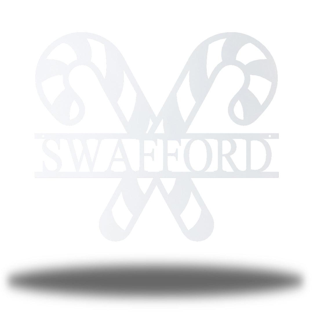 Riverside Designs-Candy Cane Monogram-Metal Wall Art Décor