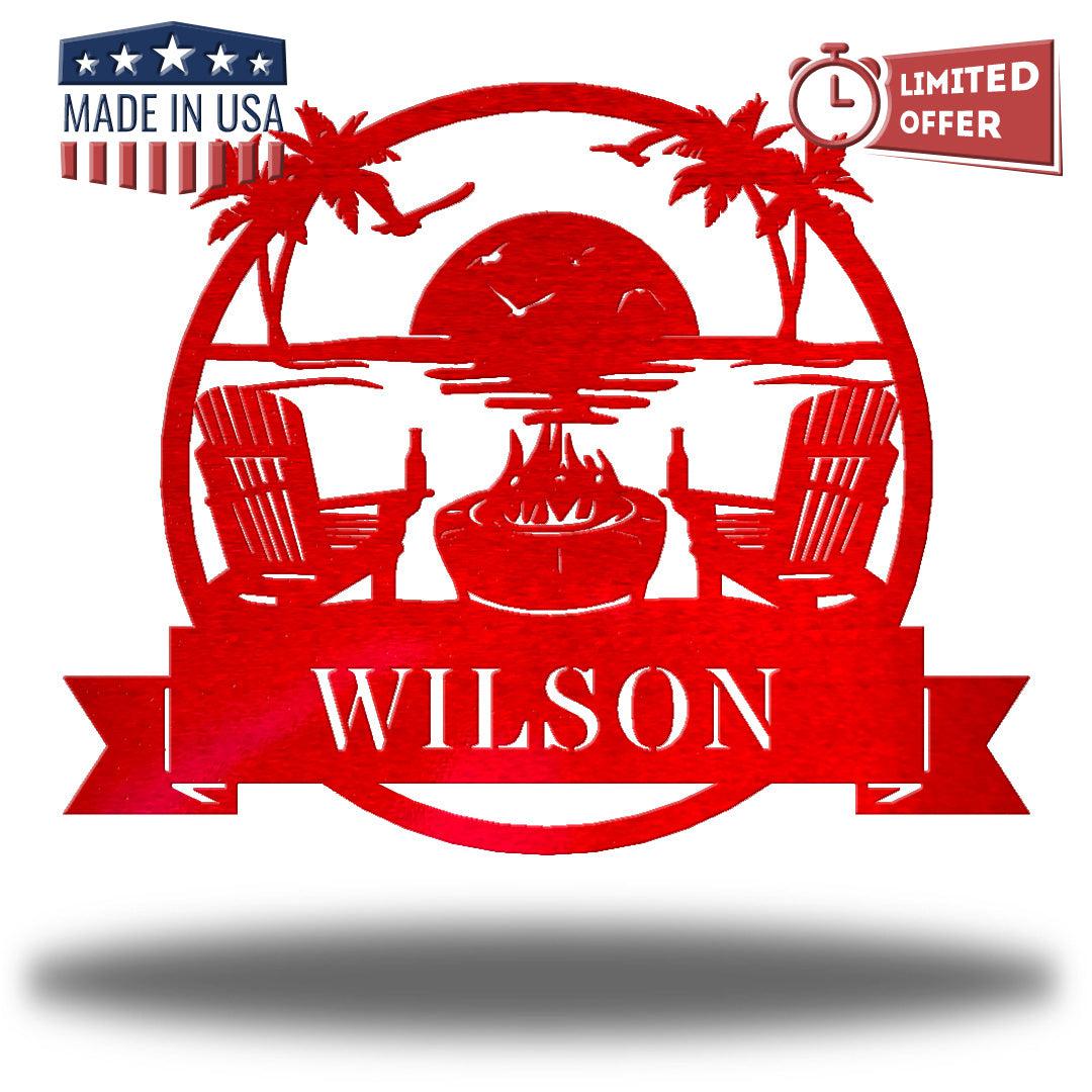 Riverside Designs-Coastal Beach Scene Monogram-Metal Wall Art Décor