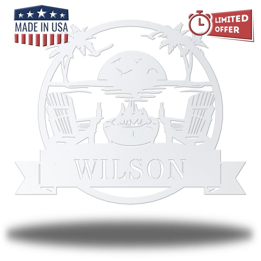 Riverside Designs-Coastal Beach Scene Monogram-Metal Wall Art Décor