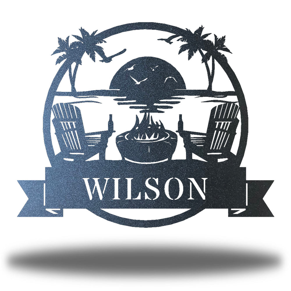 Coastal Beach Scene Monogram