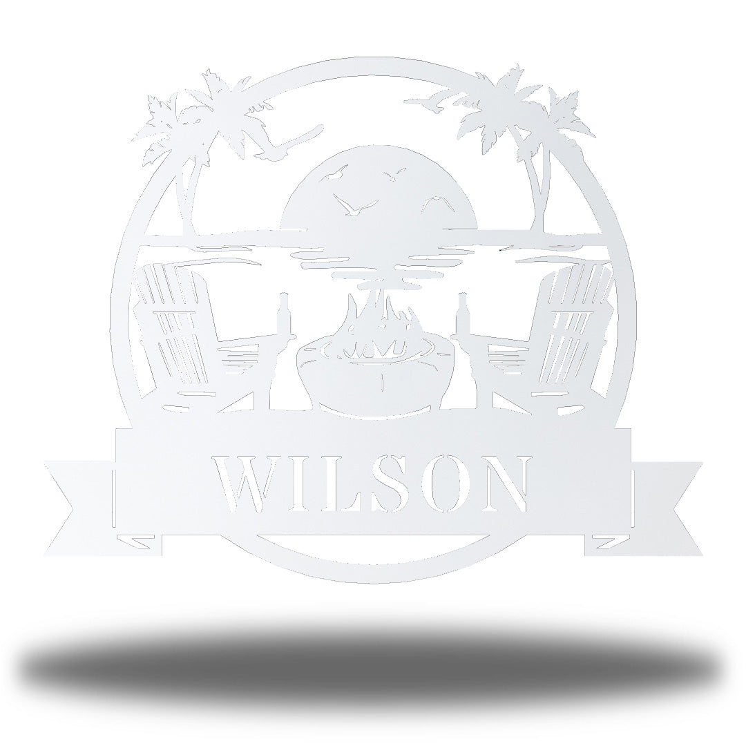 Coastal Beach Scene Monogram