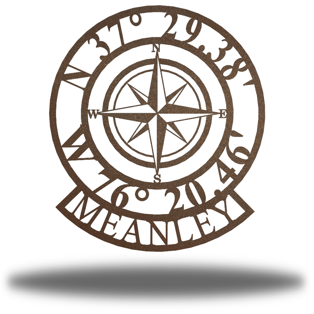 Riverside Designs-Compass Name Monogram-Metal Wall Art Décor