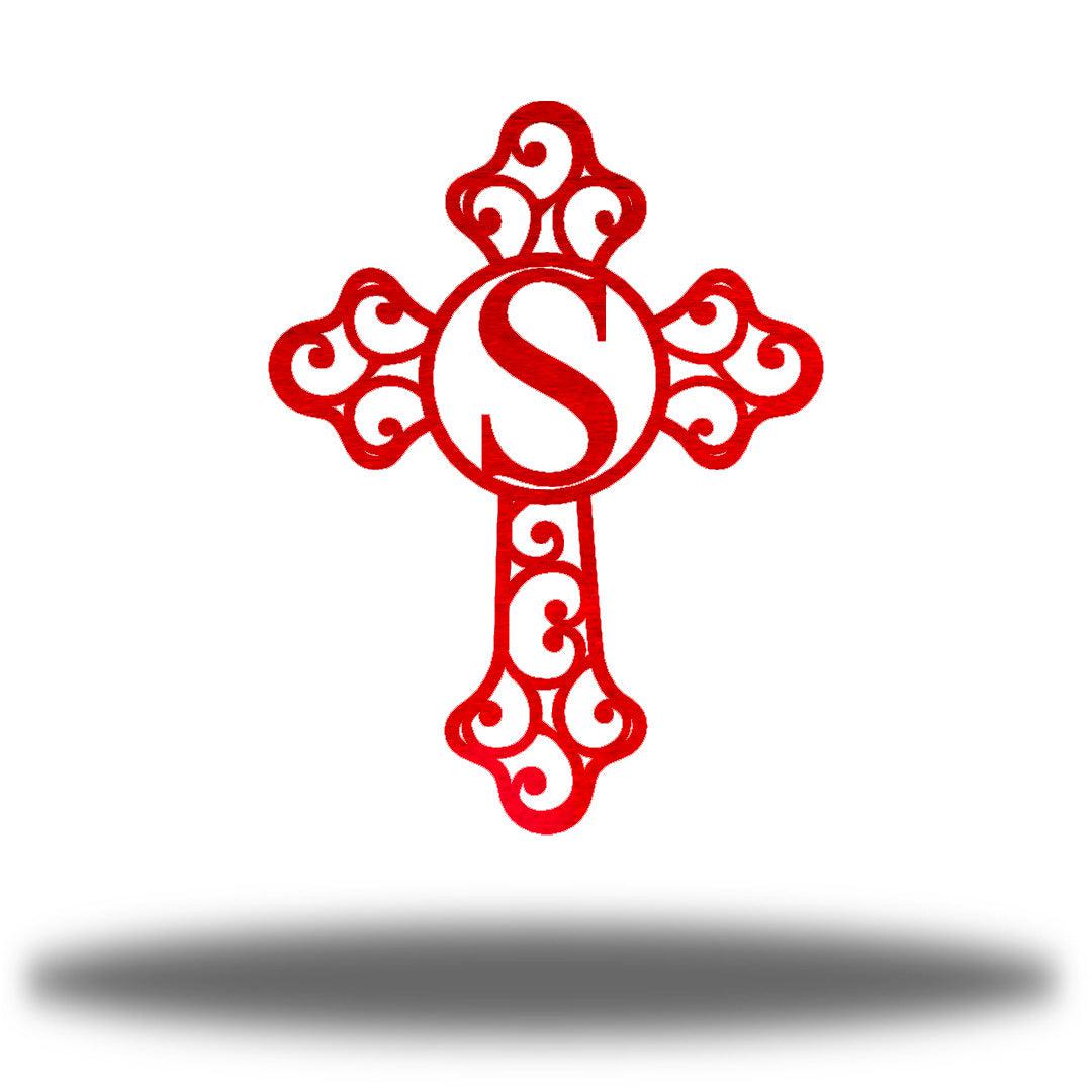 Riverside Designs-Cross Initial Monogram-Metal Wall Art Décor