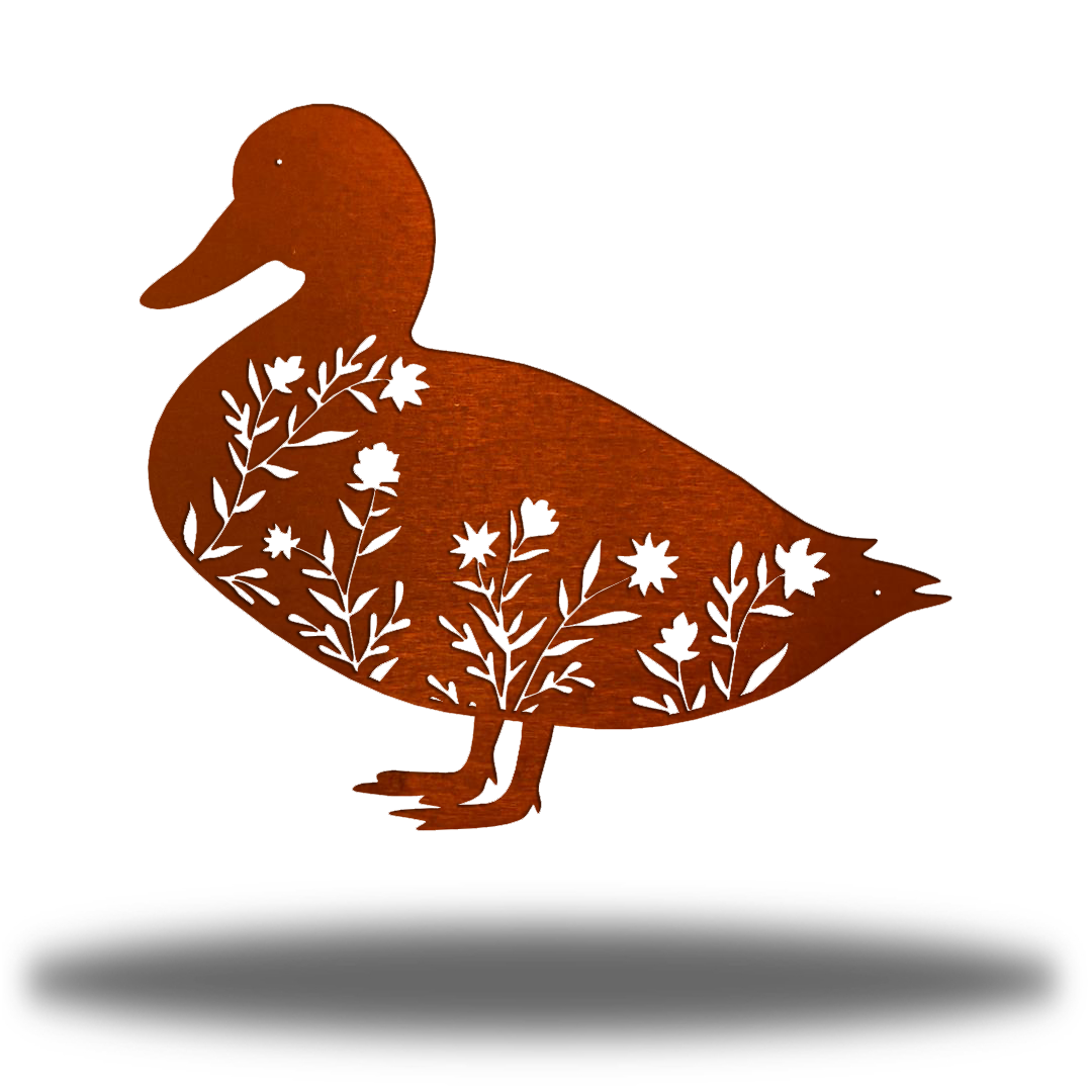 Riverside Designs-Floral Duck-Metal Wall Art Décor