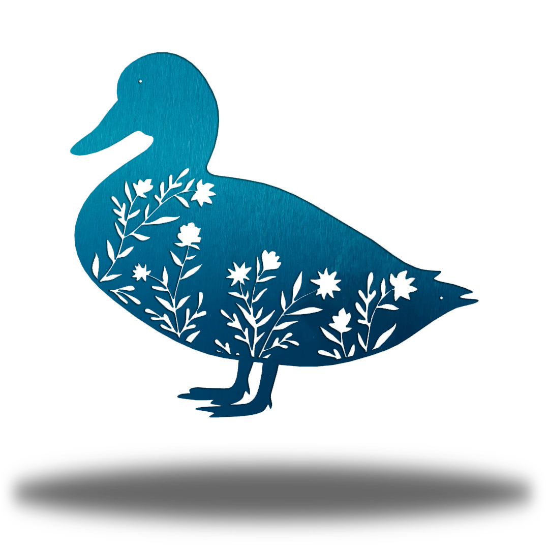 Riverside Designs-Floral Duck-Metal Wall Art Décor