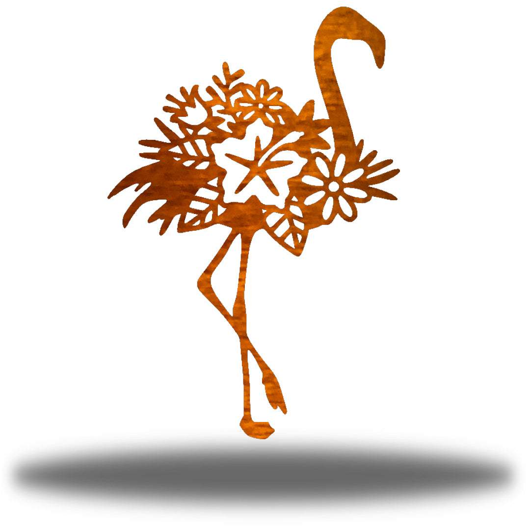 Riverside Designs-Floral Flamingo (CLEARANCE)-Metal Wall Art Décor