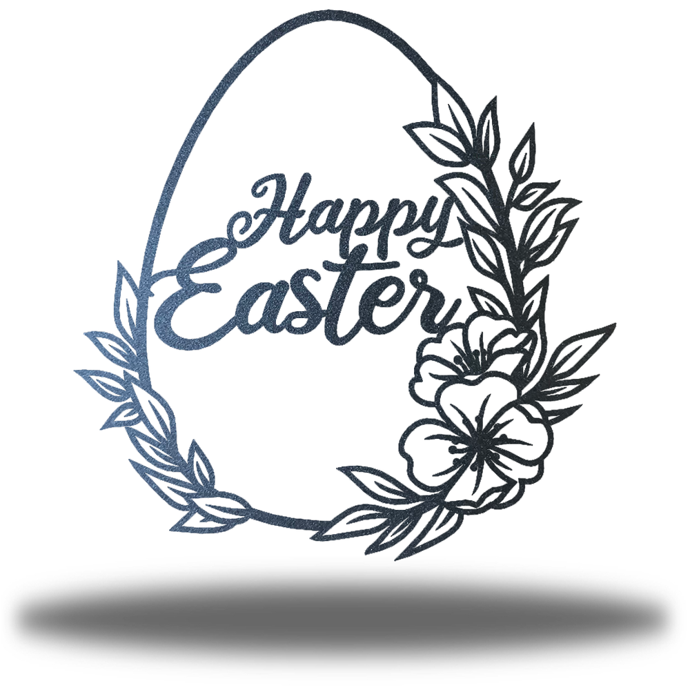 Riverside Designs-Floral Happy Easter Egg-Metal Wall Art Décor