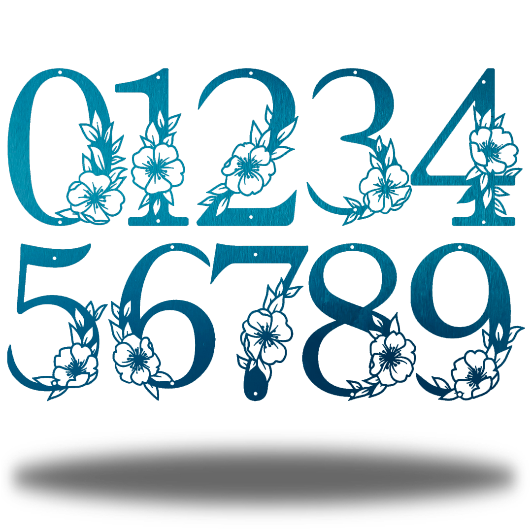 Riverside Designs-Floral House Address Numbers-Metal Wall Art Décor