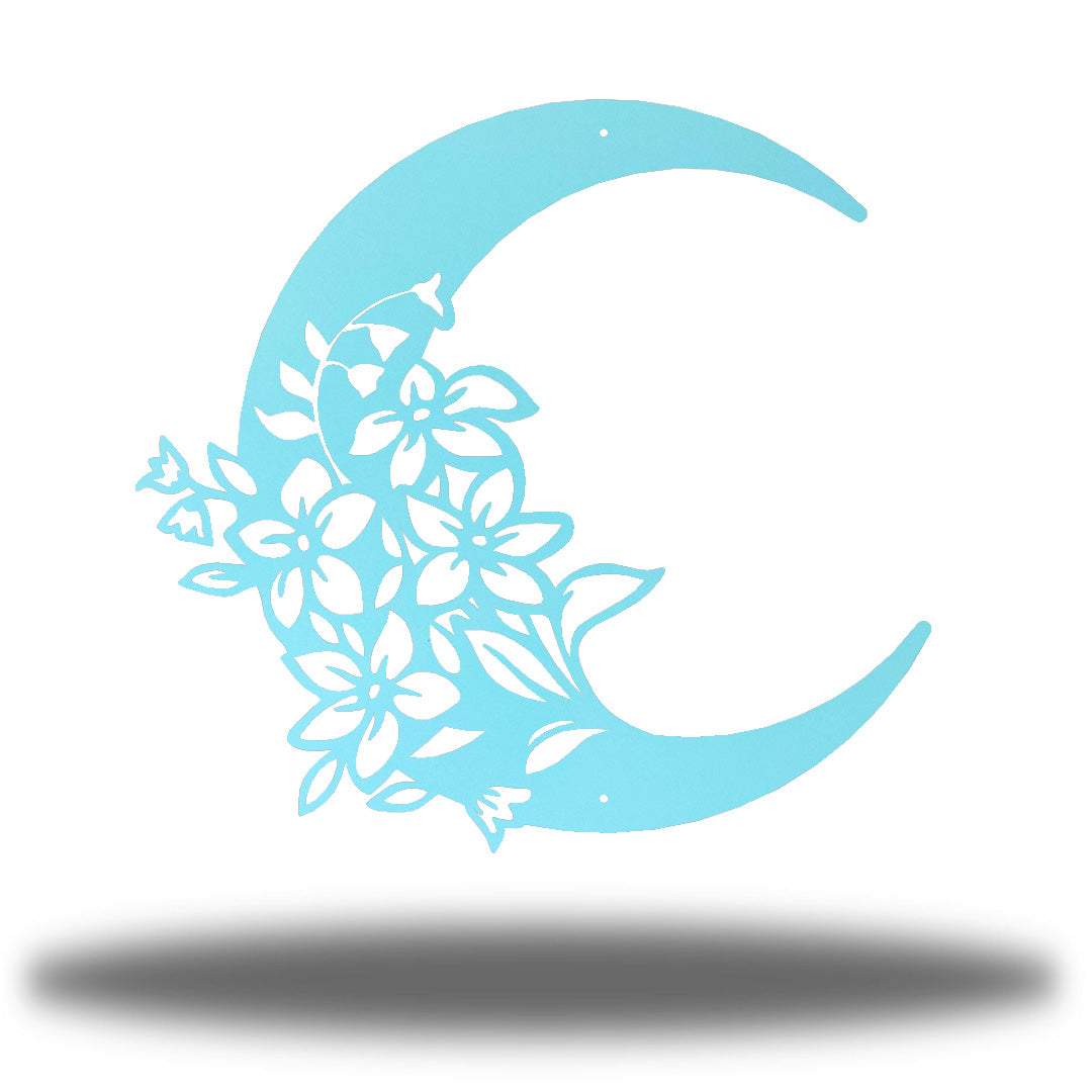 Riverside Designs-Floral Moon (CLEARANCE)-Metal Wall Art Décor
