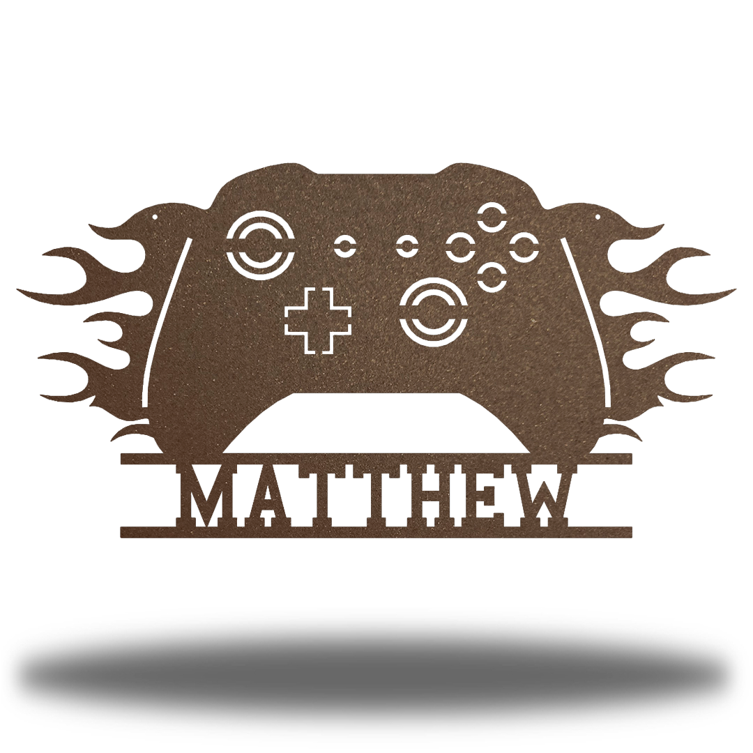 Riverside Designs-Game Controller Monogram-Metal Wall Art Décor