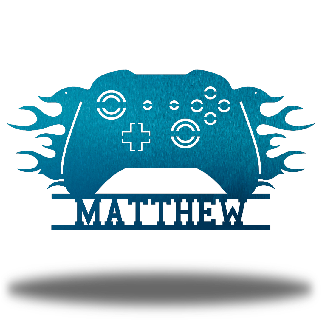 Riverside Designs-Game Controller Monogram-Metal Wall Art Décor