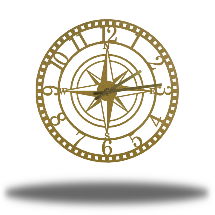 Riverside Designs-Compass Clock-Metal Wall Art Décor