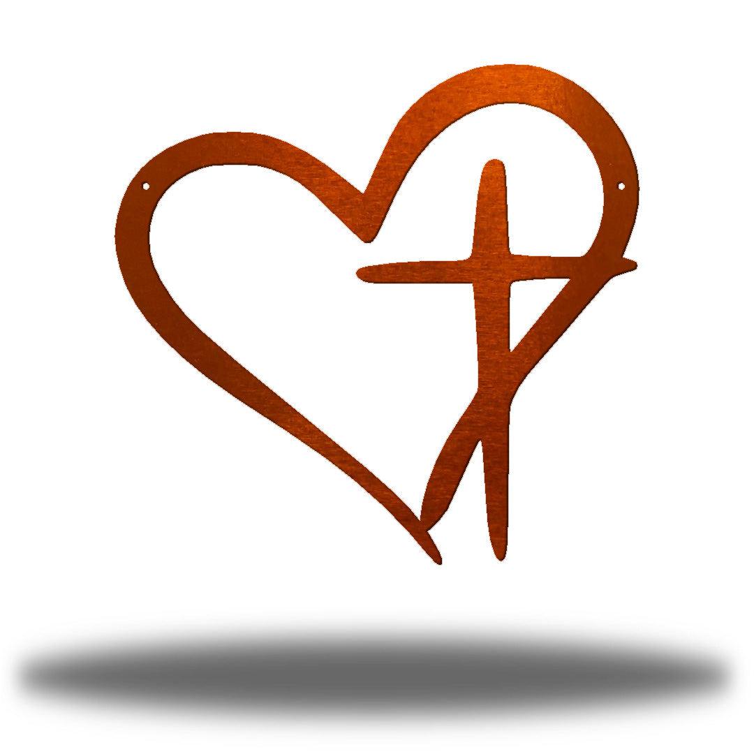 Riverside Designs-Heart Cross-Metal Wall Art Décor