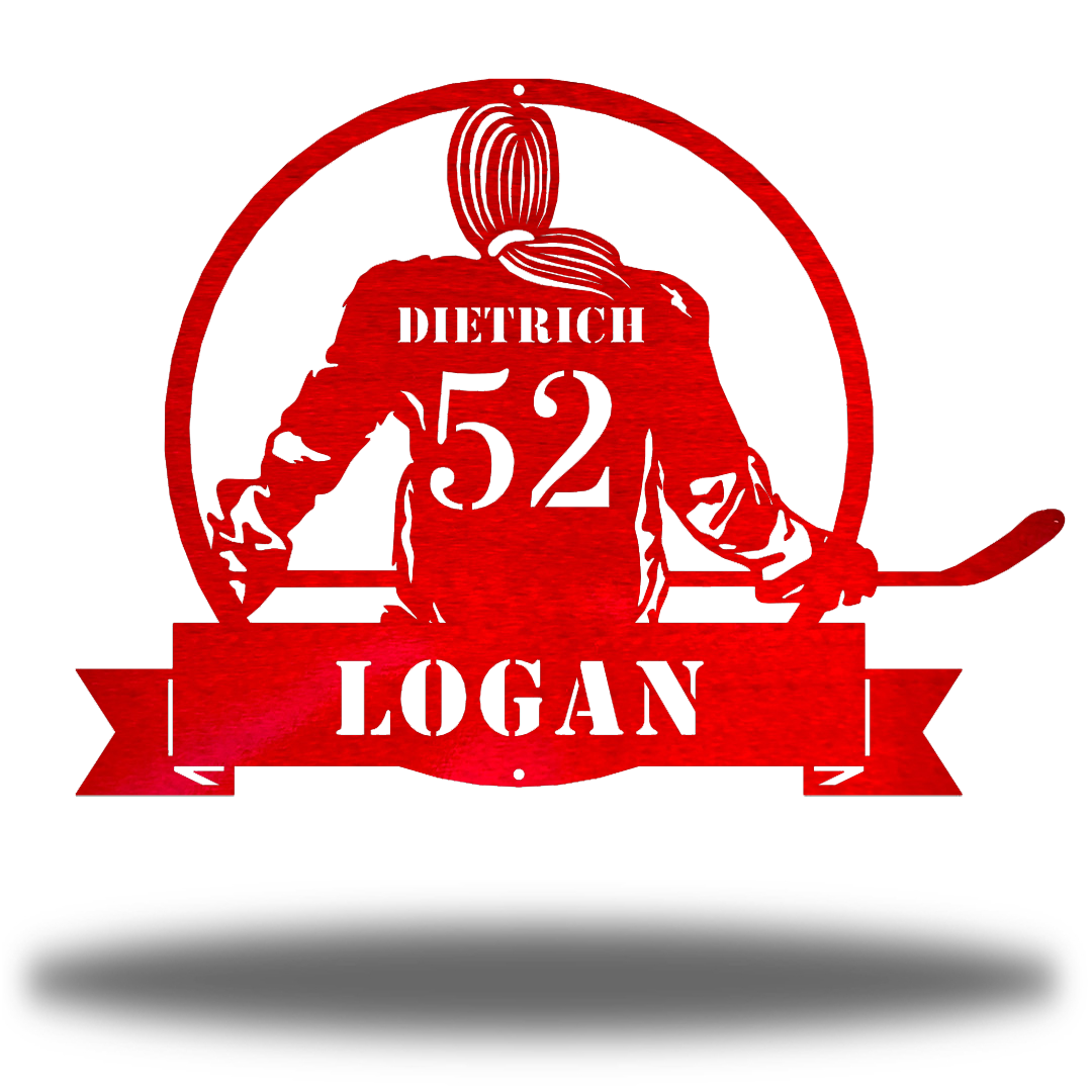 Riverside Designs-Hockey Girl Monogram-Metal Wall Art Décor