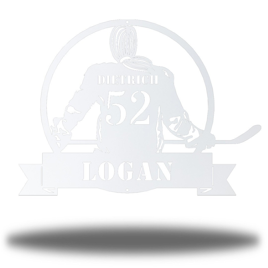 Riverside Designs-Hockey Girl Monogram-Metal Wall Art Décor